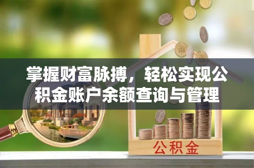 寒亭掌握财富脉搏，轻松实现公积金账户余额查询与管理
